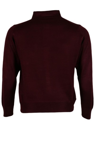 Erkek Bordo Polo Yaka Yünlü Kazak RAR00653 Erkek Bordo Polo Yaka Yünlü Kazak RAR00653