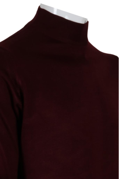 Erkek Bordo Yarım Balıkçı Yünlü Kazak RAR00795