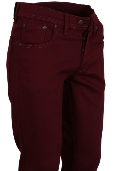 Erkek Bordo Renk Keten Pantolon Dar Kesim Likralı rar00888
