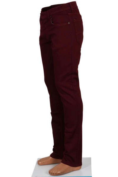 Erkek Bordo Renk Keten Pantolon Dar Kesim Likralı rar00888