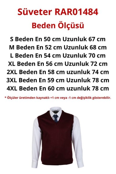 Erkek Bordo Yünlü Triko Süveter Normal Kesim RAR01484 Erkek Bordo Yünlü Triko Süveter Normal Kesim RAR01484