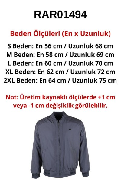 Erkek Füme Kışlık Kolej Yakalı Mont RAR01494