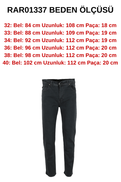 Erkek Füme Kot Pantolon Regular Likralı RAR01337 Erkek Füme Kot Pantolon Regular Likralı RAR01337