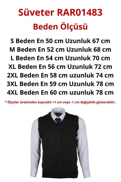Erkek Füme Yünlü Triko Süveter Normal Kesim RAR01483