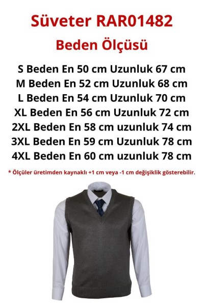 Erkek Gri Yünlü Triko Süveter Regular RAR01482 Erkek Gri Yünlü Triko Süveter Regular RAR01482