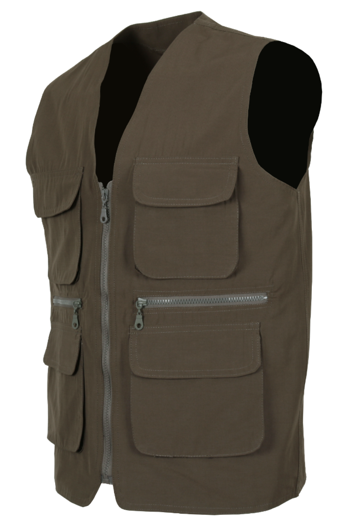 Erkek Haki Renk Keten Yelek Normal Kesim RAR01304 Erkek Haki Renk Keten Yelek Normal Kesim RAR01304