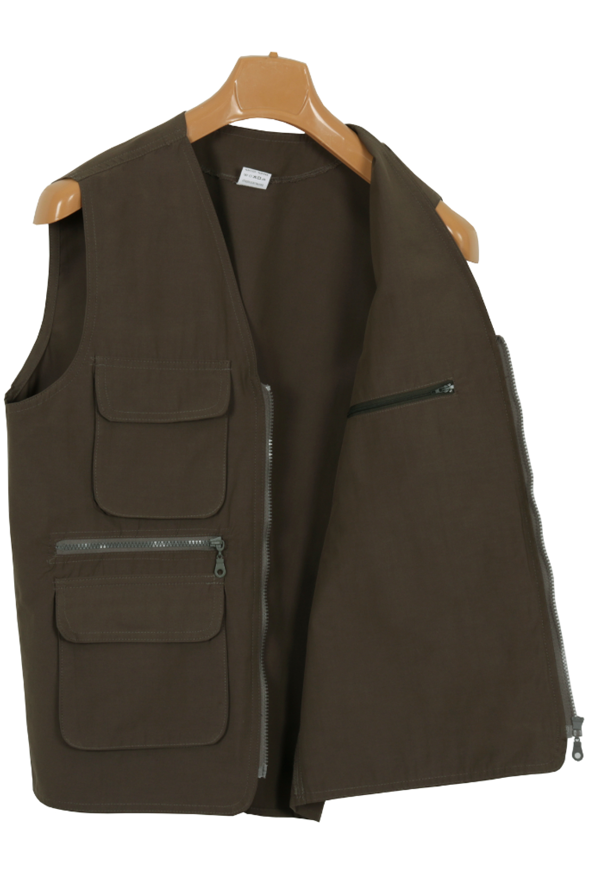 Erkek Haki Renk Keten Yelek Normal Kesim RAR01304 Erkek Haki Renk Keten Yelek Normal Kesim RAR01304