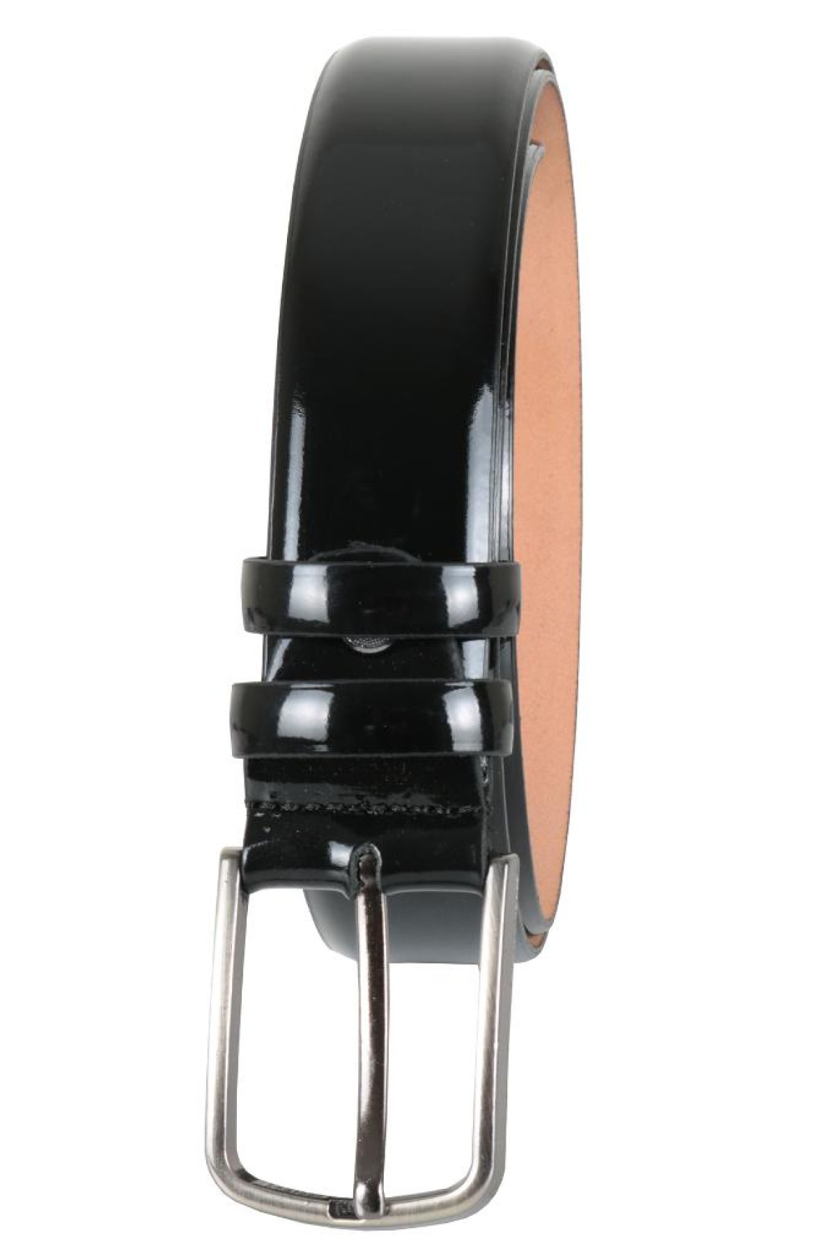 Erkek Hakiki Deri Kemer Parlak Siyah RAR01447