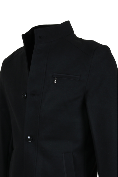 Erkek Hakim Yaka Reguler Fit Siyah Kaşe Kaban RAR01269 Erkek Hakim Yaka Reguler Fit Siyah Kaşe Kaban RAR01269