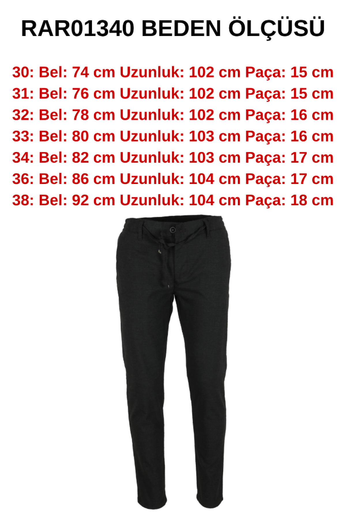 Erkek Jogger Pantolon Bel Bağcıklı Dar Kesim RAR01340 Erkek Jogger Pantolon Bel Bağcıklı Dar Kesim RAR01340