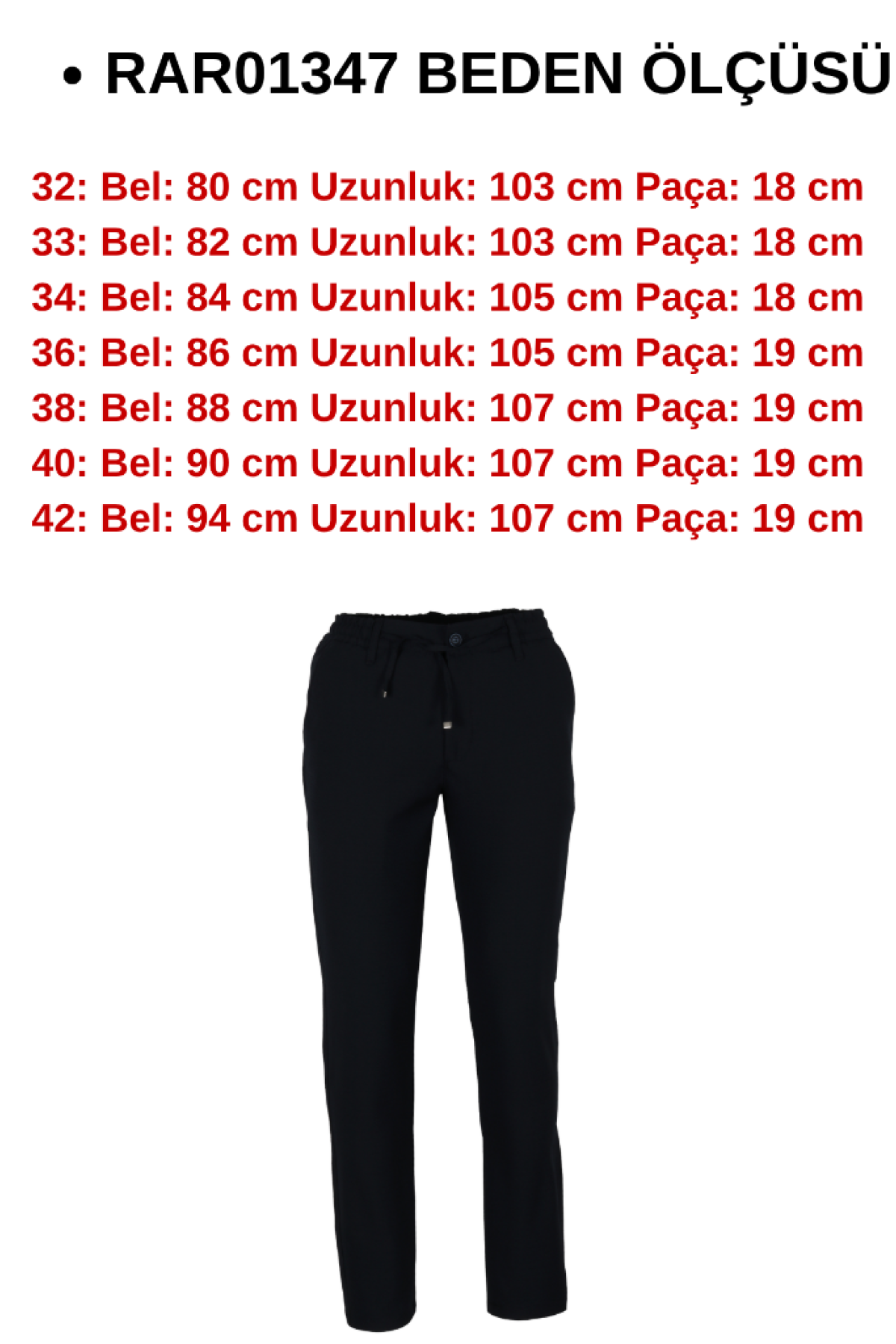 Erkek Jogger Pantolon Bel Bağcıklı Regular RAR01347 Erkek Jogger Pantolon Bel Bağcıklı Regular RAR01347