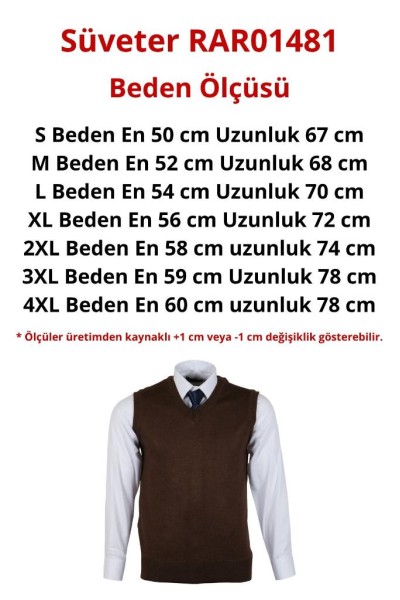 Erkek Kahvereni Yünlü Triko Süveter Regular RAR01481 Erkek Kahvereni Yünlü Triko Süveter Regular RAR01481