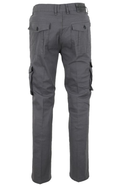 Erkek Gri Keten Kargo Pantolon RAR01441
