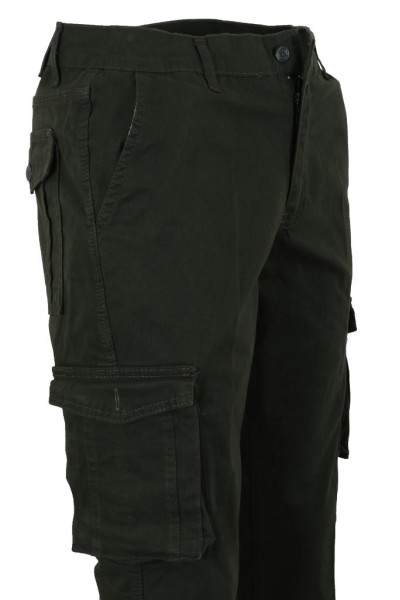 Erkek Keten Kargo Pantolon Haki Renk RAR01440