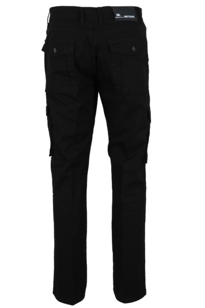 Erkek Siyah Keten Kargo Pantolon RAR01442