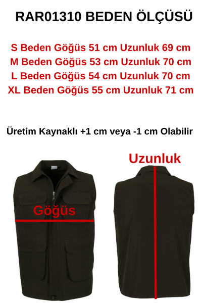 Erkek Keten Yelek Reguler Fit Yakalı Haki Renk RAR01310