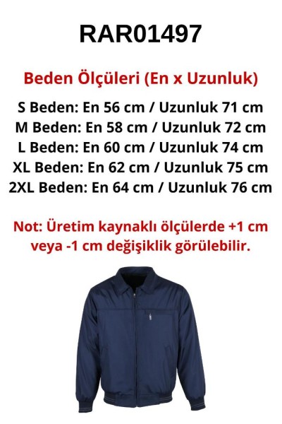 Erkek Lacivert Kışlık Bondit Kumaş Mont RAR01497