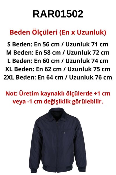 Erkek Lacivert Kışlık Bondit Kumaş Mont RAR01502