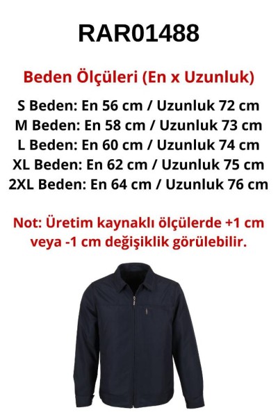 Erkek Lacivert Kışlık Klasik Yakalı Mont RAR01488