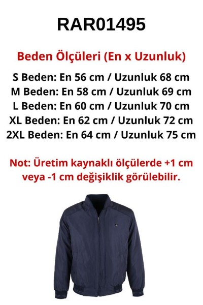 Erkek Lacivert Kışlık Kolej Yakalı Mont RAR01495