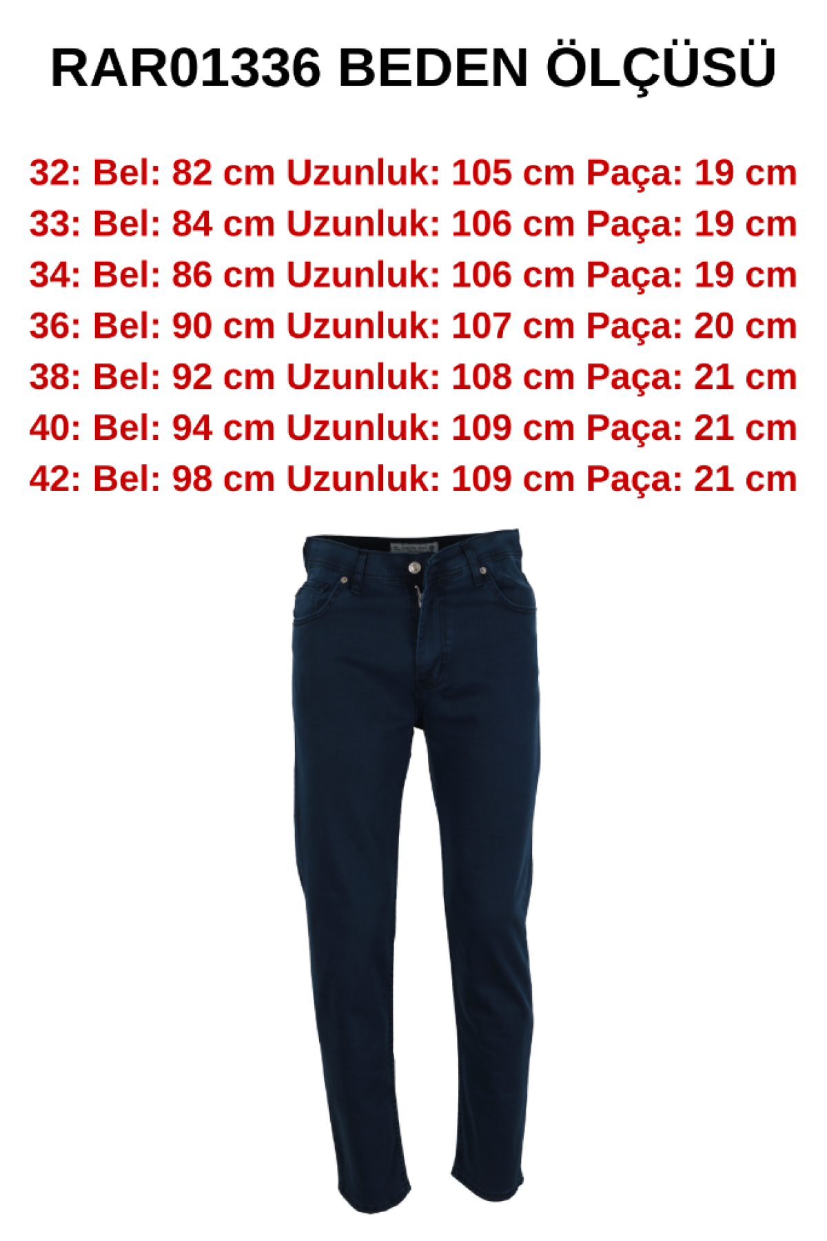 Erkek Lacivert Kot Pantolon Regular Likralı RAR01336 Erkek Lacivert Kot Pantolon Regular Likralı RAR01336