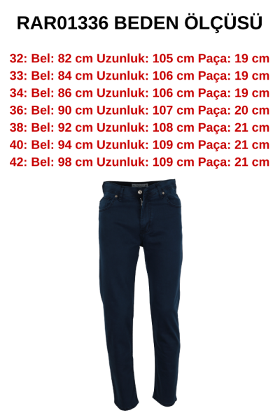Erkek Lacivert Kot Pantolon Regular Likralı RAR01336
