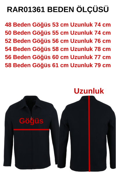 Erkek Lacivert Renk Kaşe Mont Normal Kesim RAR01361 Erkek Lacivert Renk Kaşe Mont Normal Kesim RAR01361