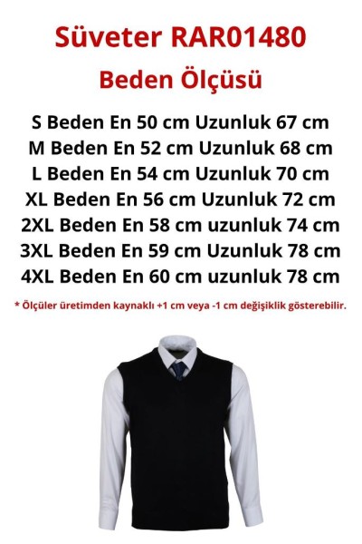 Erkek Lacivert Yünlü Triko Süveter Normal Kesim RAR01480