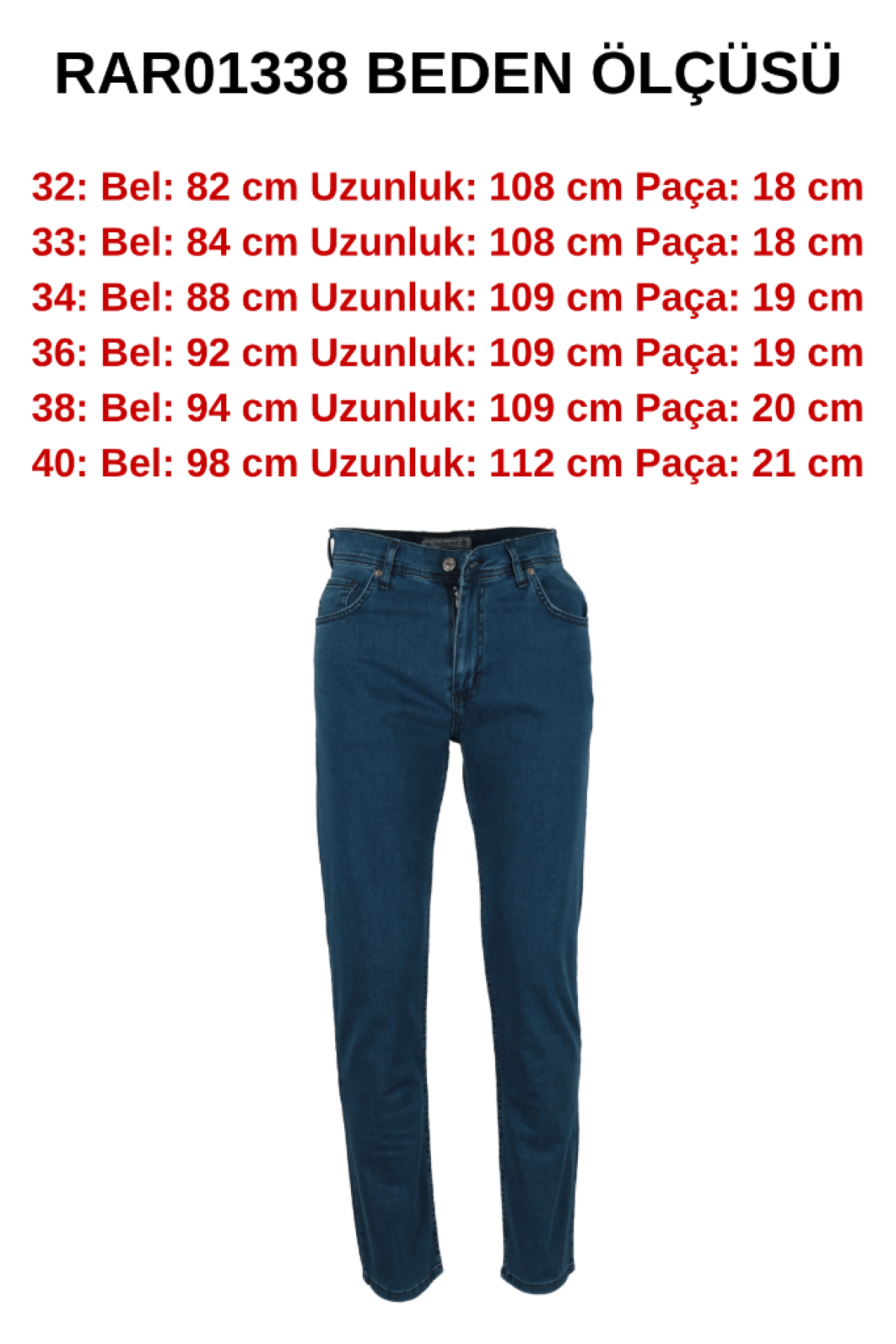 Erkek Mavi Kot Pantolon Geniş Kesim RAR01338 Erkek Mavi Kot Pantolon Geniş Kesim RAR01338