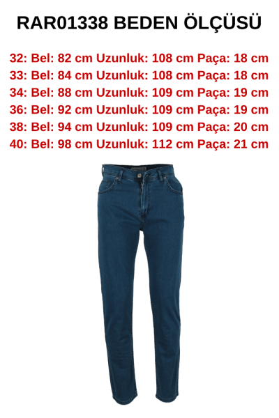 Erkek Mavi Kot Pantolon Geniş Kesim RAR01338