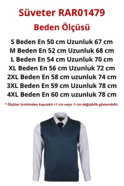 Erkek Mavi Yünlü Triko Süveter Normal Kesim RAR01479 Erkek Mavi Yünlü Triko Süveter Normal Kesim RAR01479