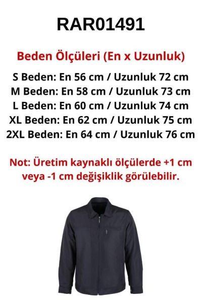 Erkek Siyah Kışlık Klasik Yakalı Mont RAR01491