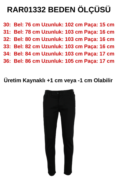 Erkek Siyah Kot Pantolon Dar Kesim RAR01332 Erkek Siyah Kot Pantolon Dar Kesim RAR01332