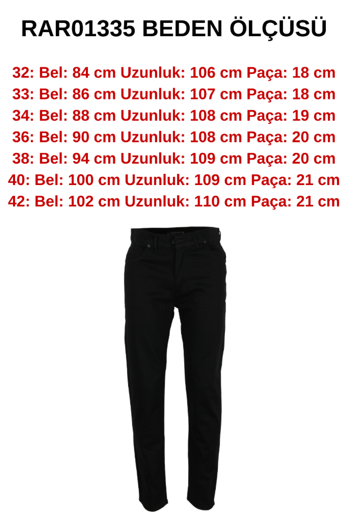 Erkek Siyah Kot Pantolon Normal Kesim Likralı RAR01335 Erkek Siyah Kot Pantolon Normal Kesim Likralı RAR01335
