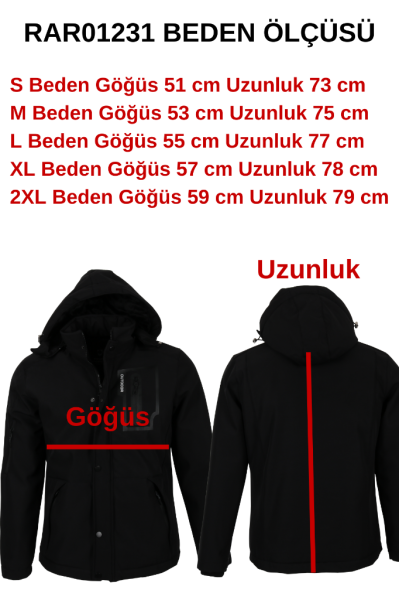 Erkek Su Ve Rüzgar Geçirmez Softshell Mont RAR01231