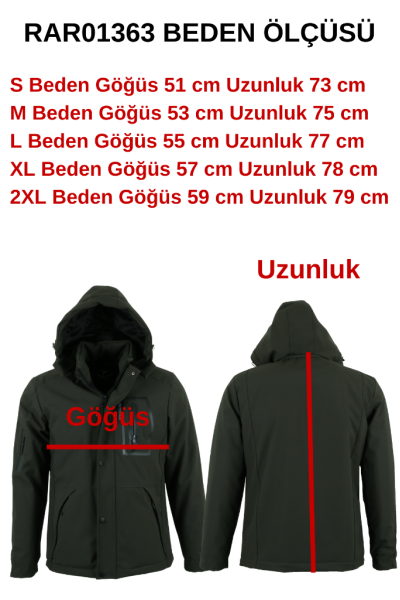 Erkek Su Ve Rüzgar Geçirmez Softshell Mont RAR01363 Erkek Su Ve Rüzgar Geçirmez Softshell Mont RAR01363