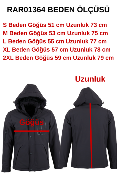 Erkek Su Ve Rüzgar Geçirmez Softshell Mont RAR01364 Erkek Su Ve Rüzgar Geçirmez Softshell Mont RAR01364