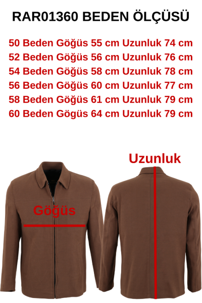 Erkek Taba Renk Kaşe Mont Normal Kesim RAR01360 Erkek Taba Renk Kaşe Mont Normal Kesim RAR01360