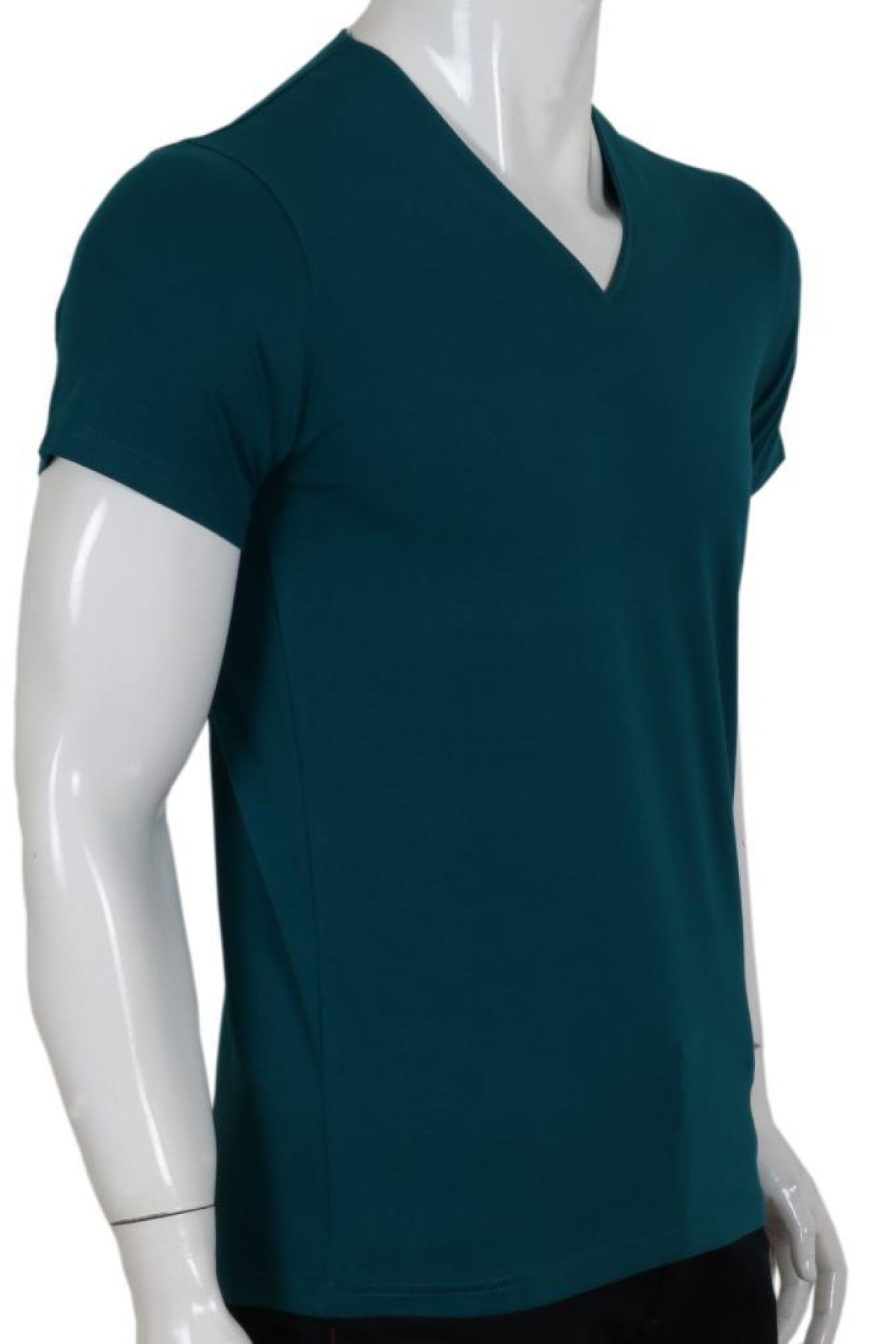 Erkek Tişört Dar Kesim V Yaka RAR00619 Petrol Rengi T-Shirt Erkek Tişört Dar Kesim V Yaka RAR00619 Petrol Rengi T-Shirt