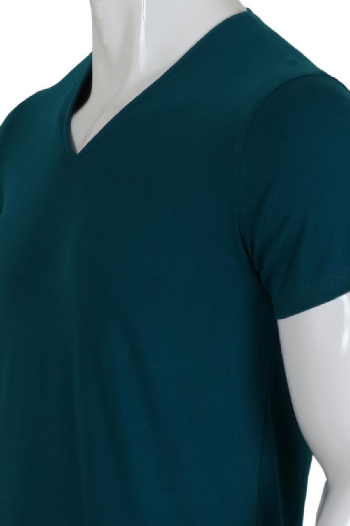 Erkek Tişört Dar Kesim V Yaka RAR00619 Petrol Rengi T-Shirt Erkek Tişört Dar Kesim V Yaka RAR00619 Petrol Rengi T-Shirt