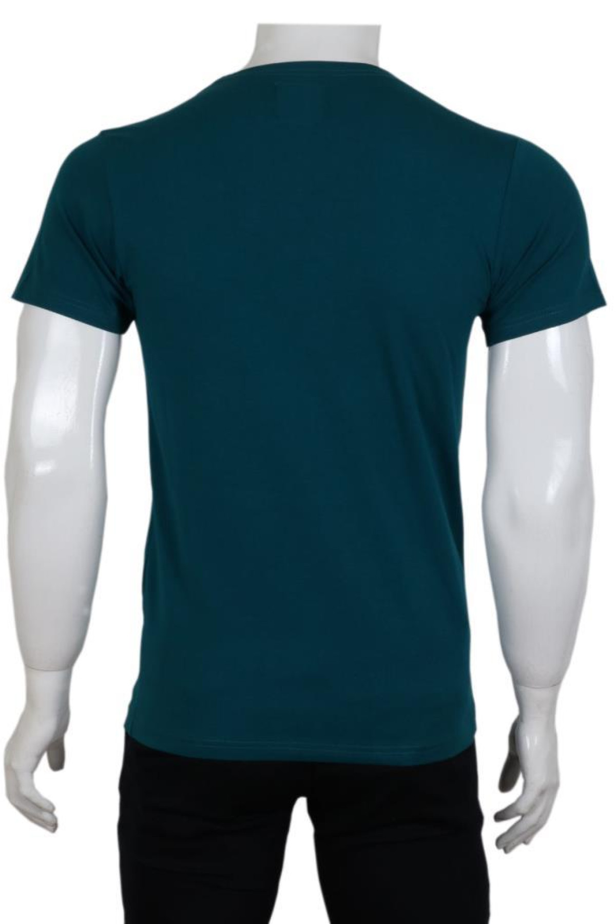 Erkek Tişört Dar Kesim V Yaka RAR00619 Petrol Rengi T-Shirt Erkek Tişört Dar Kesim V Yaka RAR00619 Petrol Rengi T-Shirt