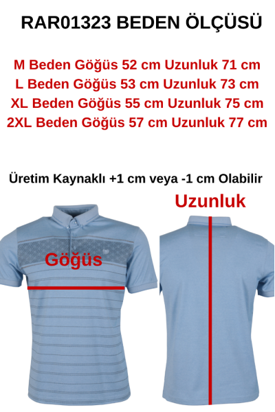Erkek Tişört Polo Yaka Normal Kesim Desenli RAR01323 Erkek Tişört Polo Yaka Normal Kesim Desenli RAR01323