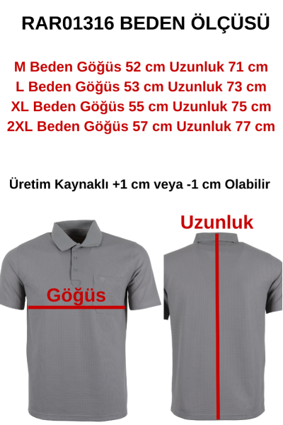 Erkek Tişört Yakalı Cepli Waffle Kumaş RAR01316 Erkek Tişört Yakalı Cepli Waffle Kumaş RAR01316