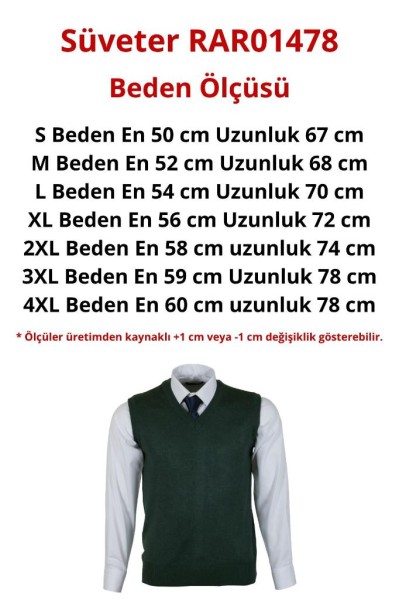 Erkek Yeşil Yünlü Triko Süveter Regular RAR01478