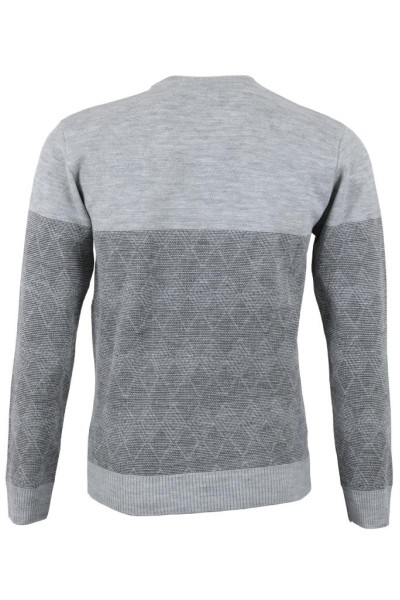 Erkek Yünlü Kazak Regular Fit Gri Renk RAR01382 Erkek Yünlü Kazak Regular Fit Gri Renk RAR01382